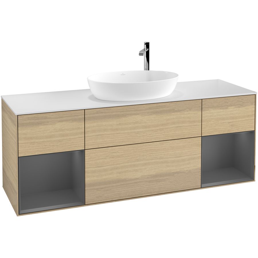 Wastafelonderkast Finion 1600x603x501mm Oak Veneer F981GKPC