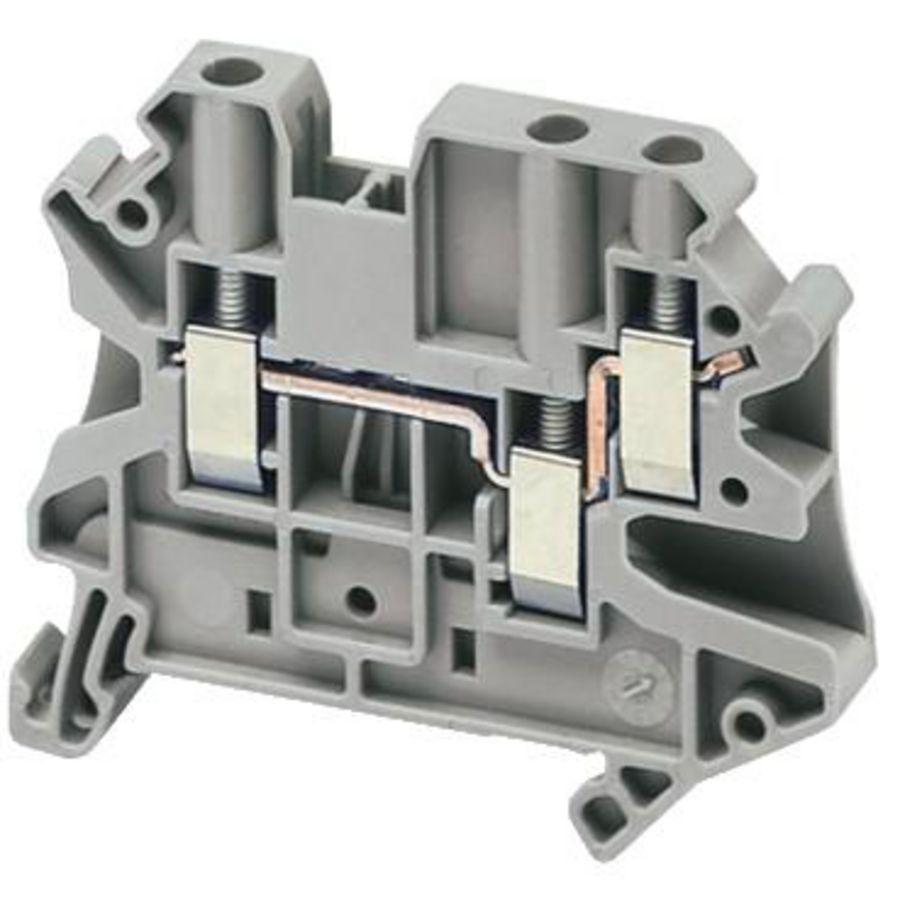 Doorvoerklem 4mm² 32A Enkel niveau Schroef Grijs VVE=50