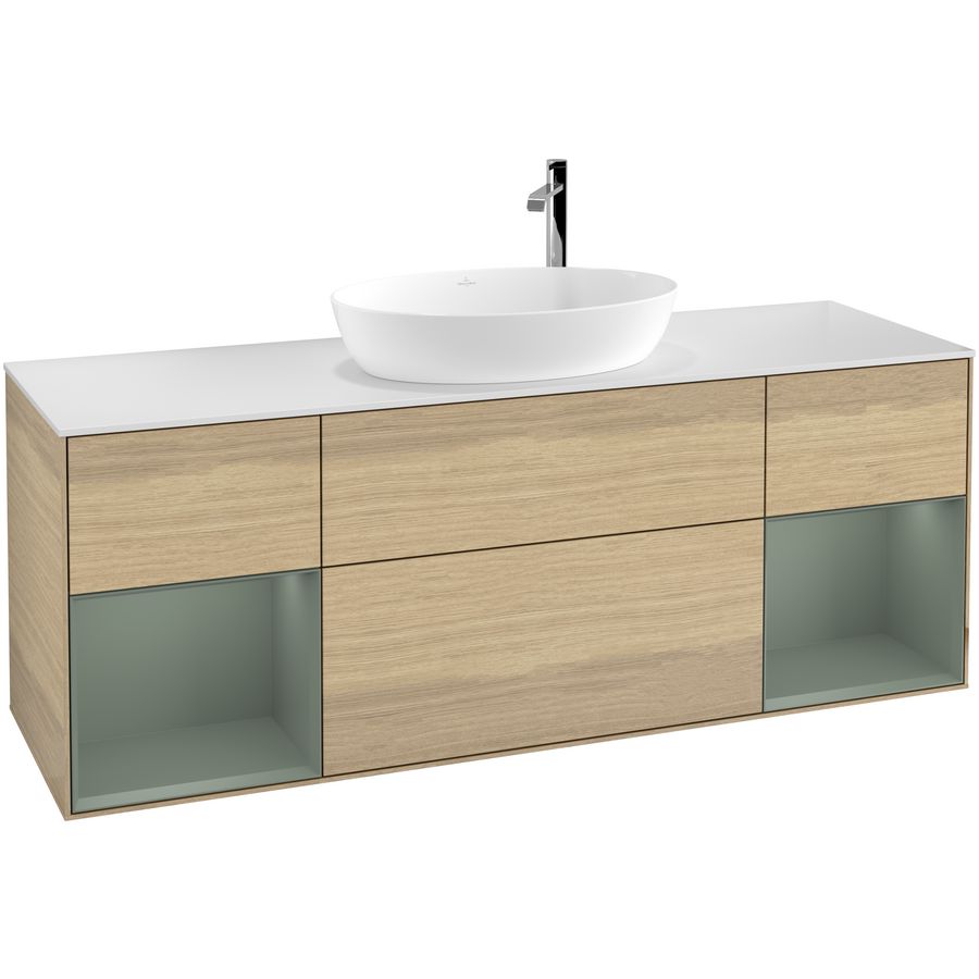 Wastafelonderkast Finion 1600x603x501mm Oak Veneer F981GMPC