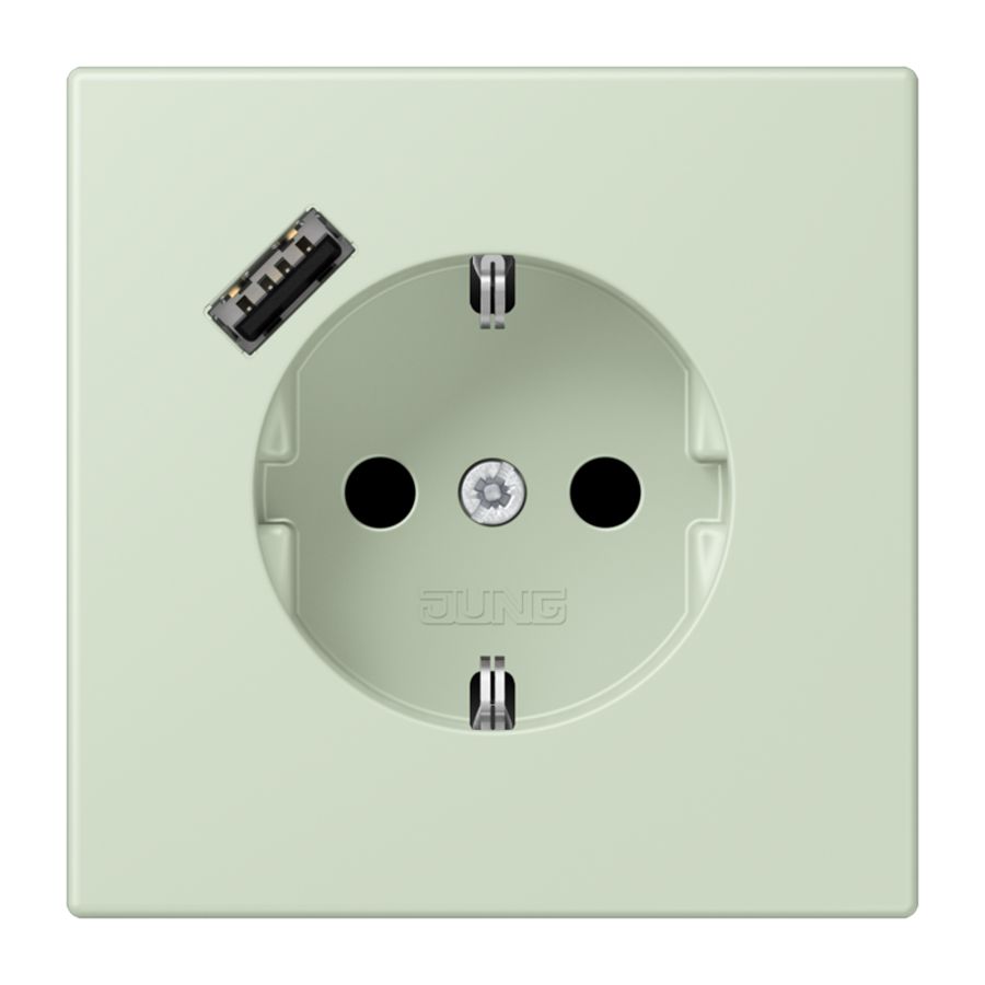 Wandcontactdoos met R/A + lader USB A Saf+ LC32042