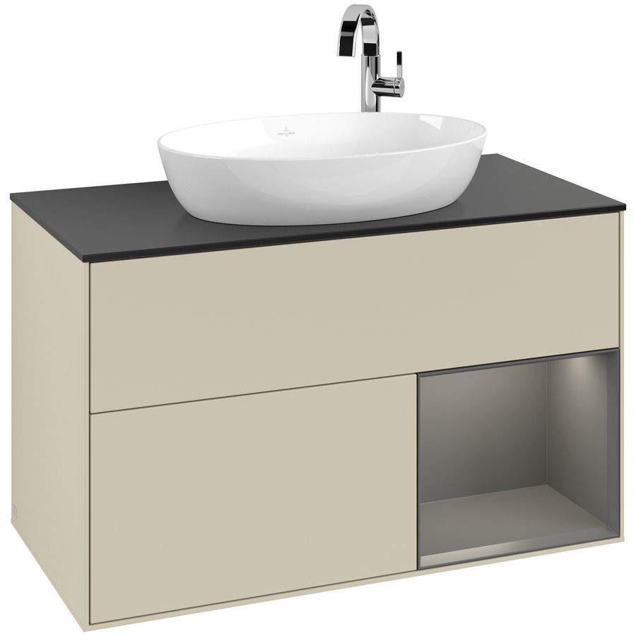 Wastafelonderkast Finion 1000x603x501mm S.Grey Matt Lacquer G902GKHJ