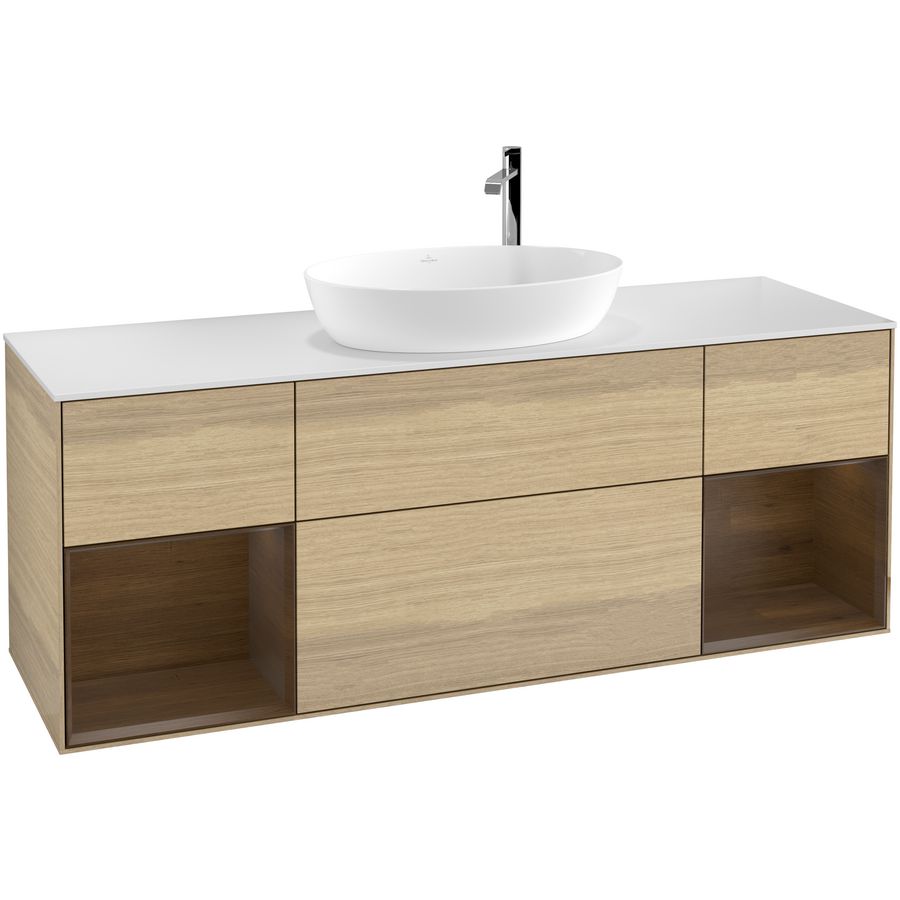 Wastafelonderkast Finion 1600x603x501mm Oak Veneer F981GNPC