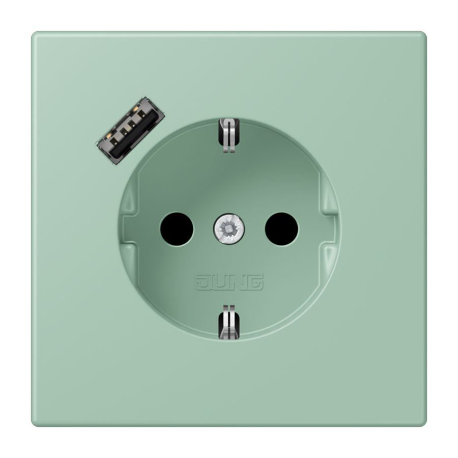 Wandcontactdoos met R/A + lader USB A Saf+ LC32041