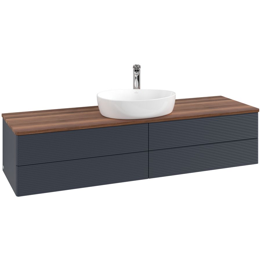 Wastafelonderkast Antao 1600x360x500mm Mid.Blue Matt Lacquer L25152HG