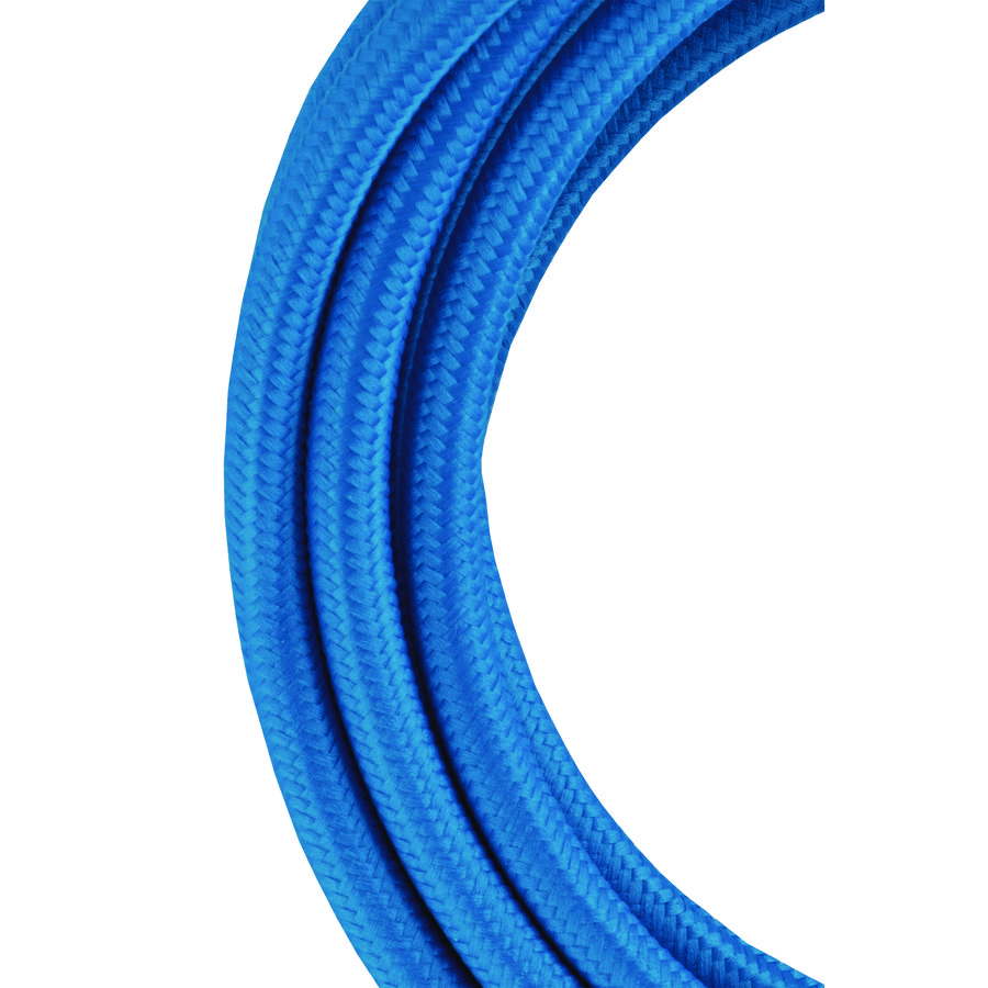 Lengte a 3m. Textielsnoer 2C 2x0,75mm² blauw