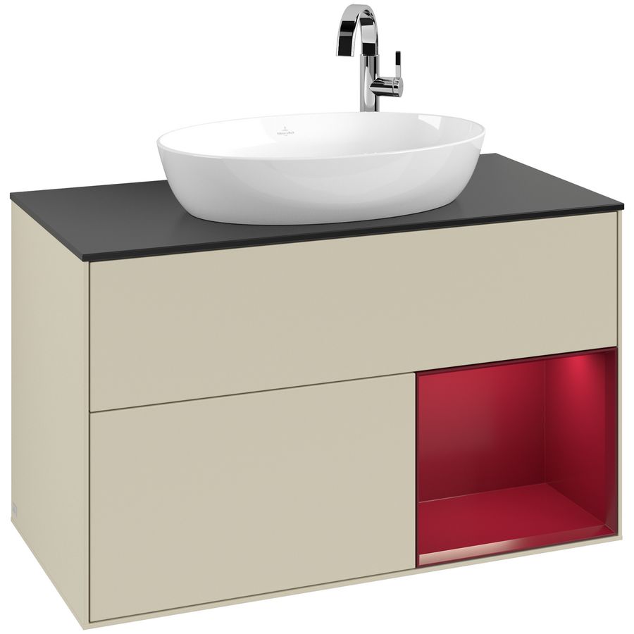 Wastafelonderkast Finion 1000x603x501mm S.Grey Matt Lacquer G902HBHJ