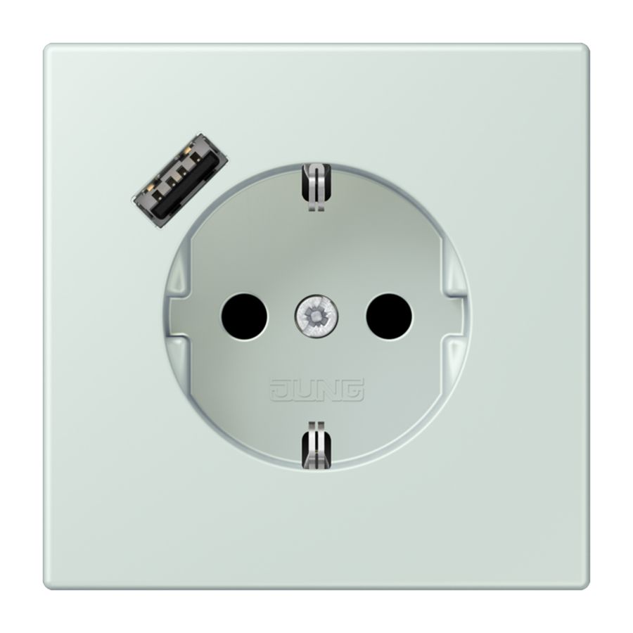 Wandcontactdoos met R/A + lader USB A Saf+ LC32034
