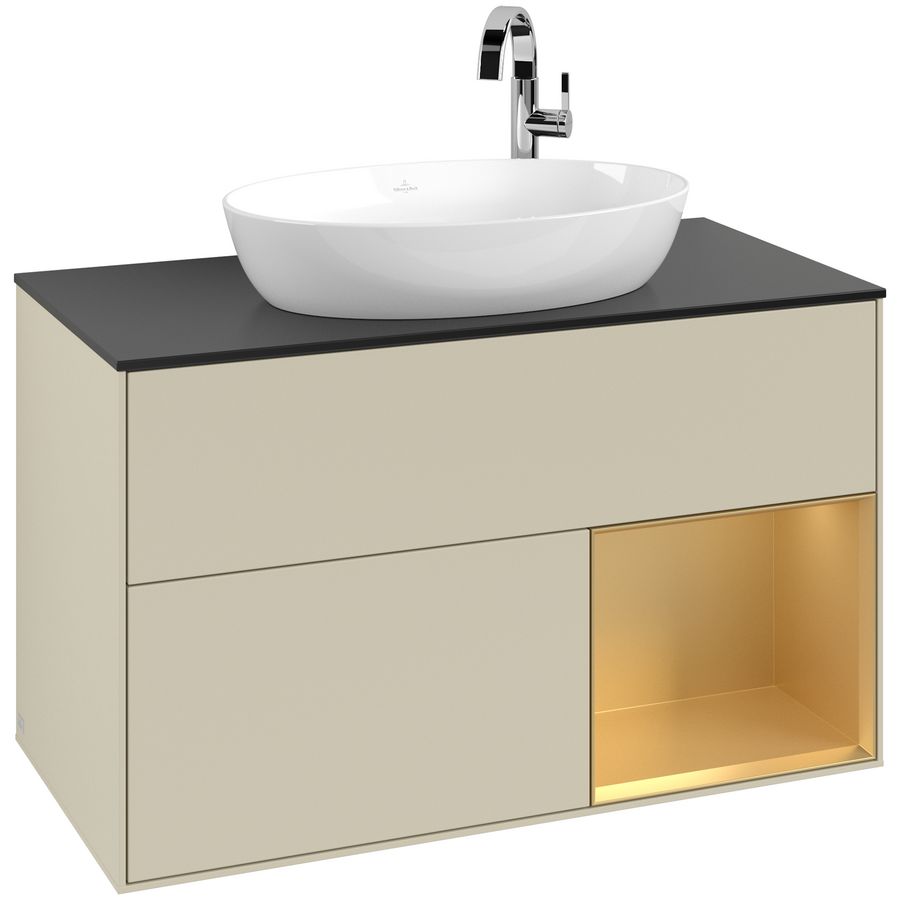 Wastafelonderkast Finion 1000x603x501mm S.Grey Matt Lacquer G902HFHJ