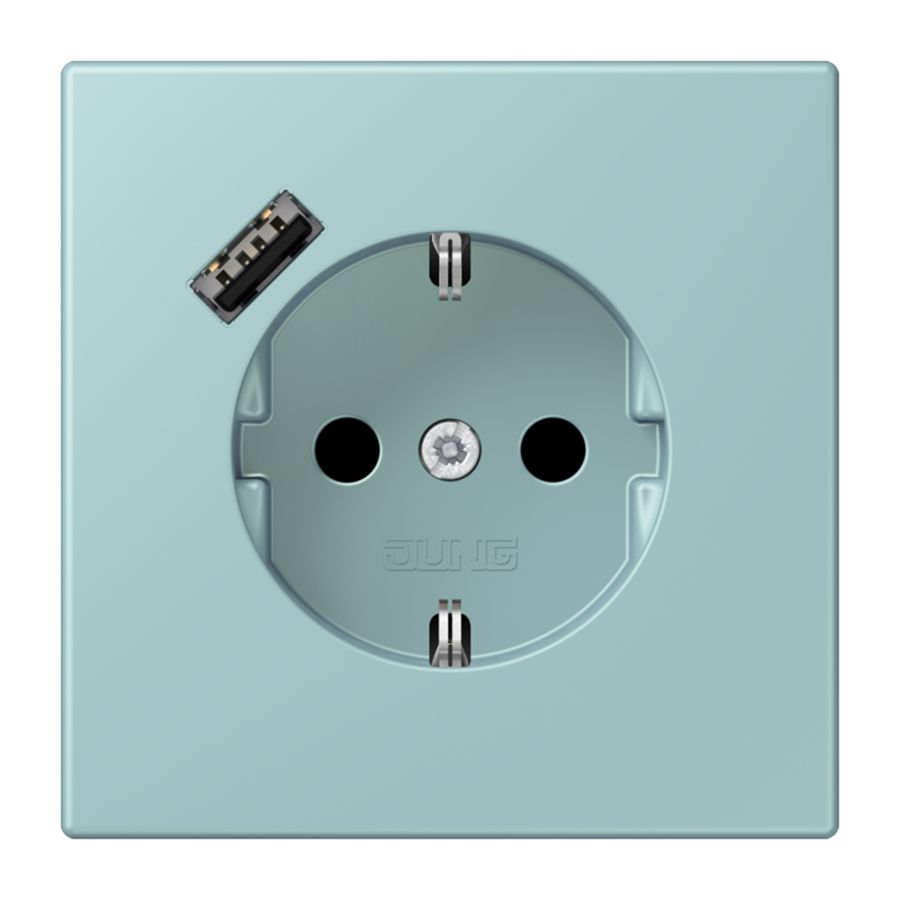 Wandcontactdoos met R/A + lader USB A Saf+ LC32033