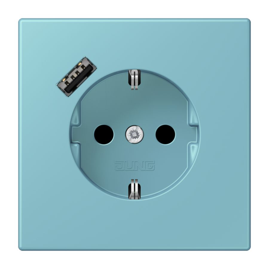 Wandcontactdoos met R/A + lader USB A Saf+ LC32032