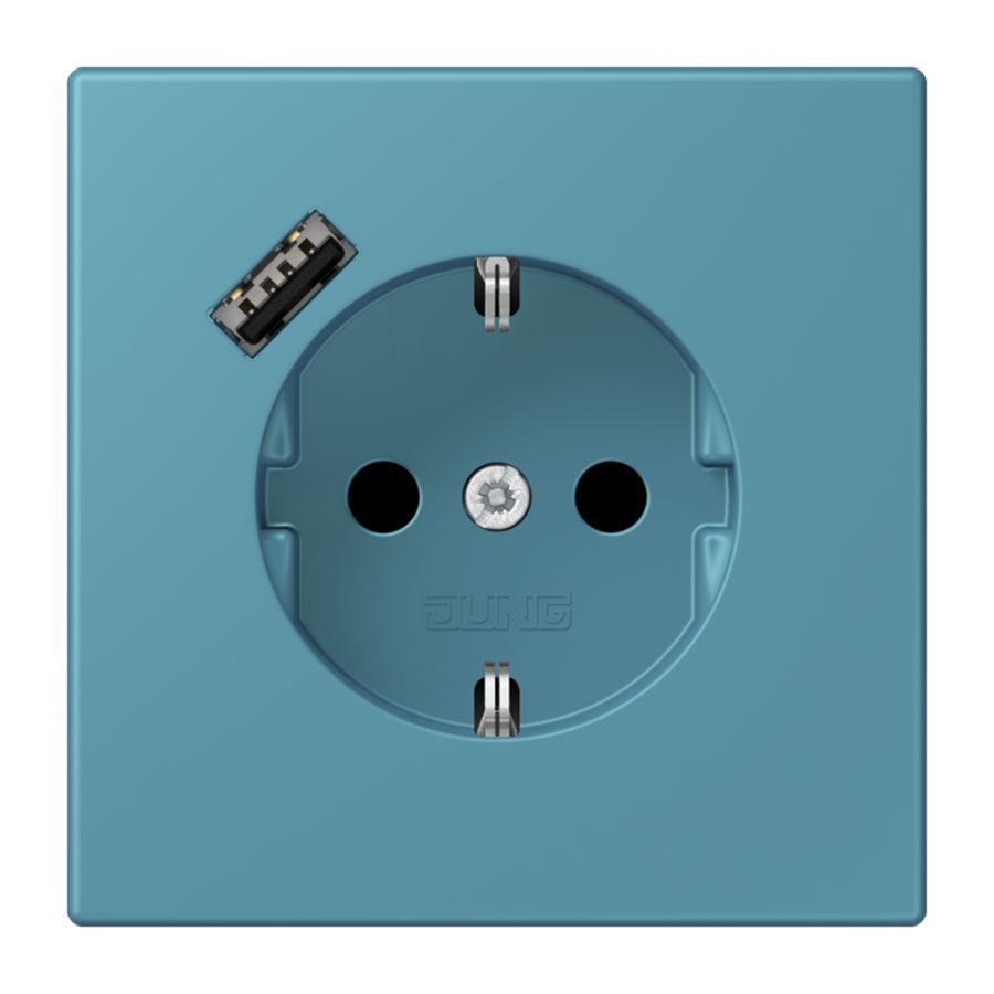 Wandcontactdoos met R/A + lader USB A Saf+ LC32031