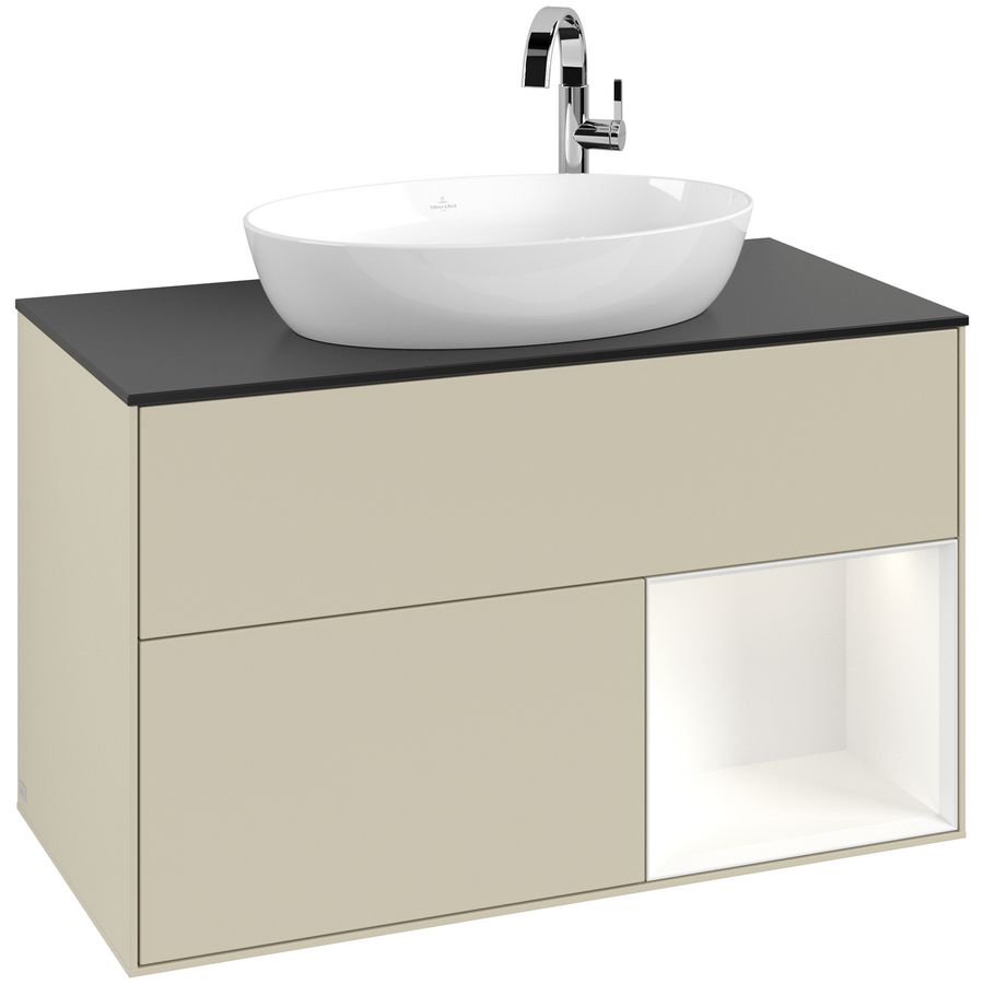 Wastafelonderkast Finion 1000x603x501mm S.Grey Matt Lacquer G902MTHJ