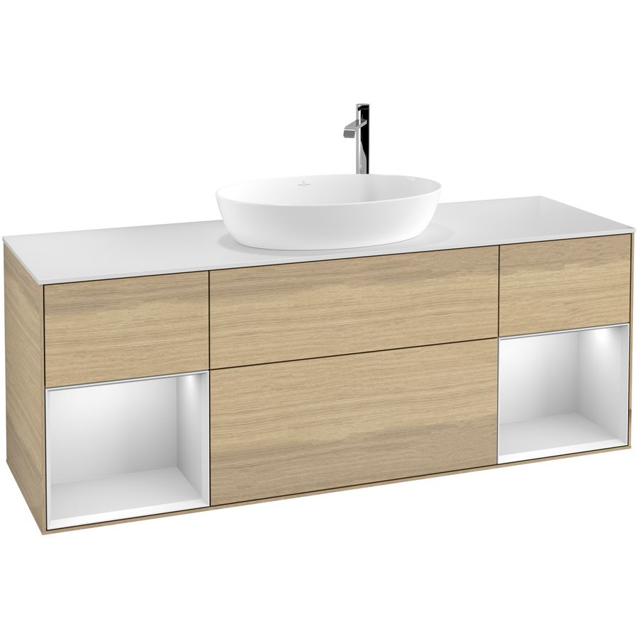 Wastafelonderkast Finion 1600x603x501mm Oak Veneer F981MTPC
