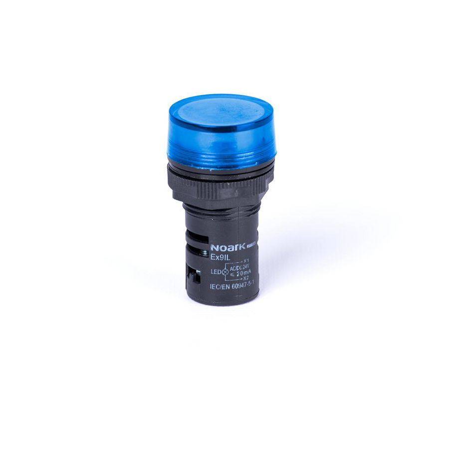 Signaallamp op paneel vlakke kop cap. blauw 230V AC