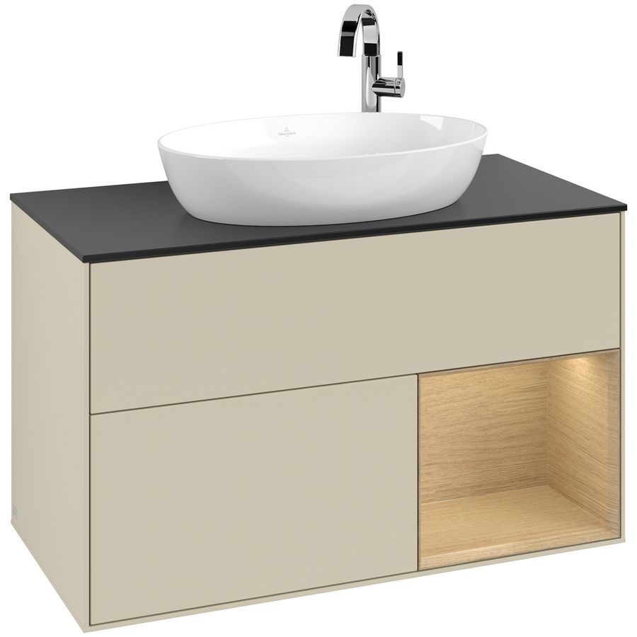 Wastafelonderkast Finion 1000x603x501mm S.Grey Matt Lacquer G902PCHJ