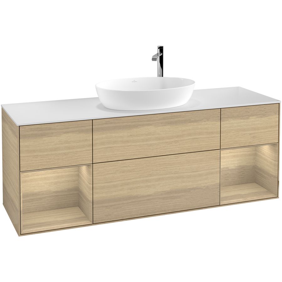 Wastafelonderkast Finion 1600x603x501mm Oak Veneer F981PCPC