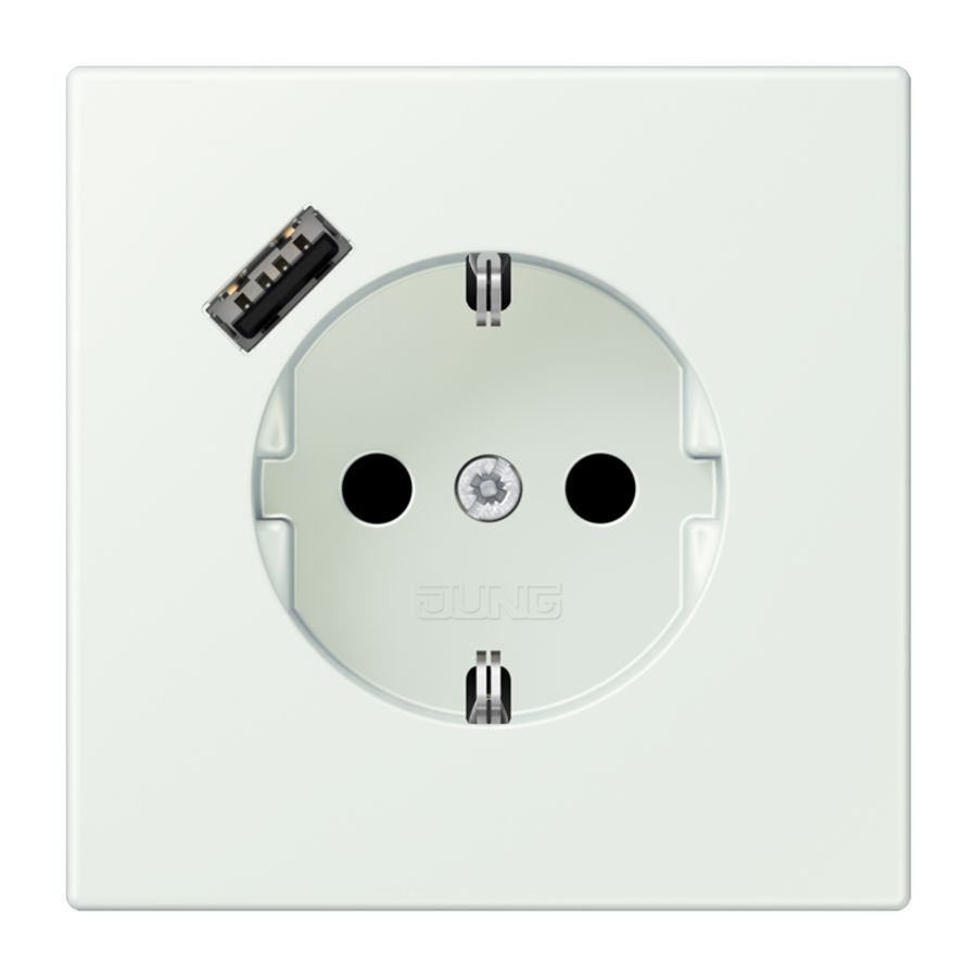 Wandcontactdoos met R/A + lader USB A Saf+ LC32024
