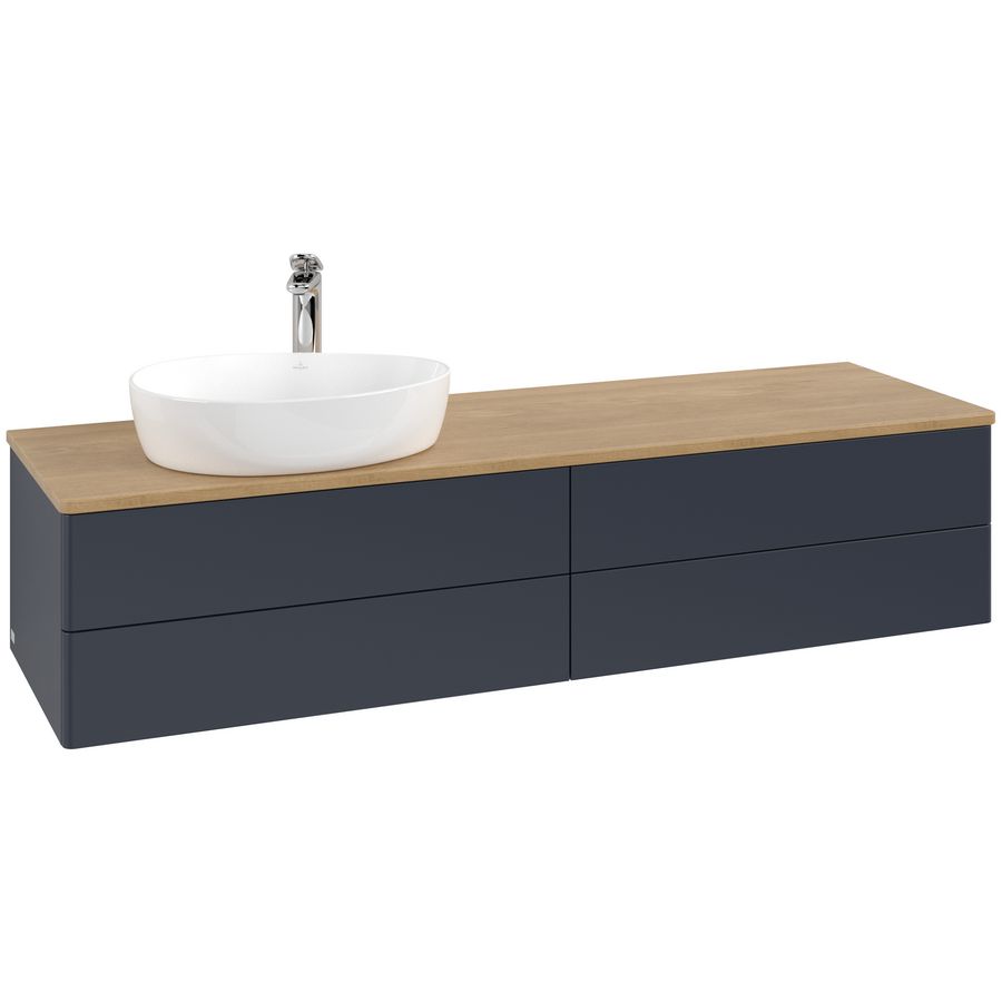 Wastafelonderkast Antao 1600x360x500mm Mid.Blue Matt Lacquer L26051HG