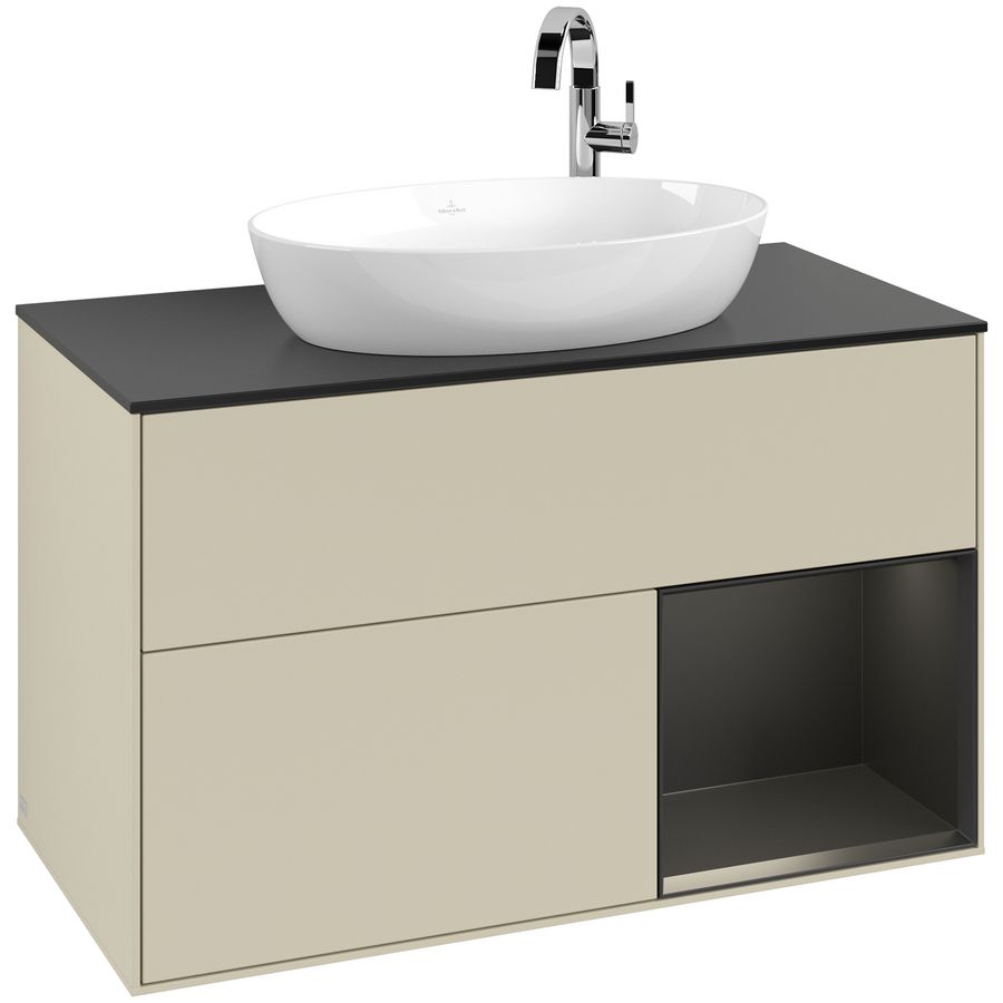 Wastafelonderkast Finion 1000x603x501mm S.Grey Matt Lacquer G902PDHJ