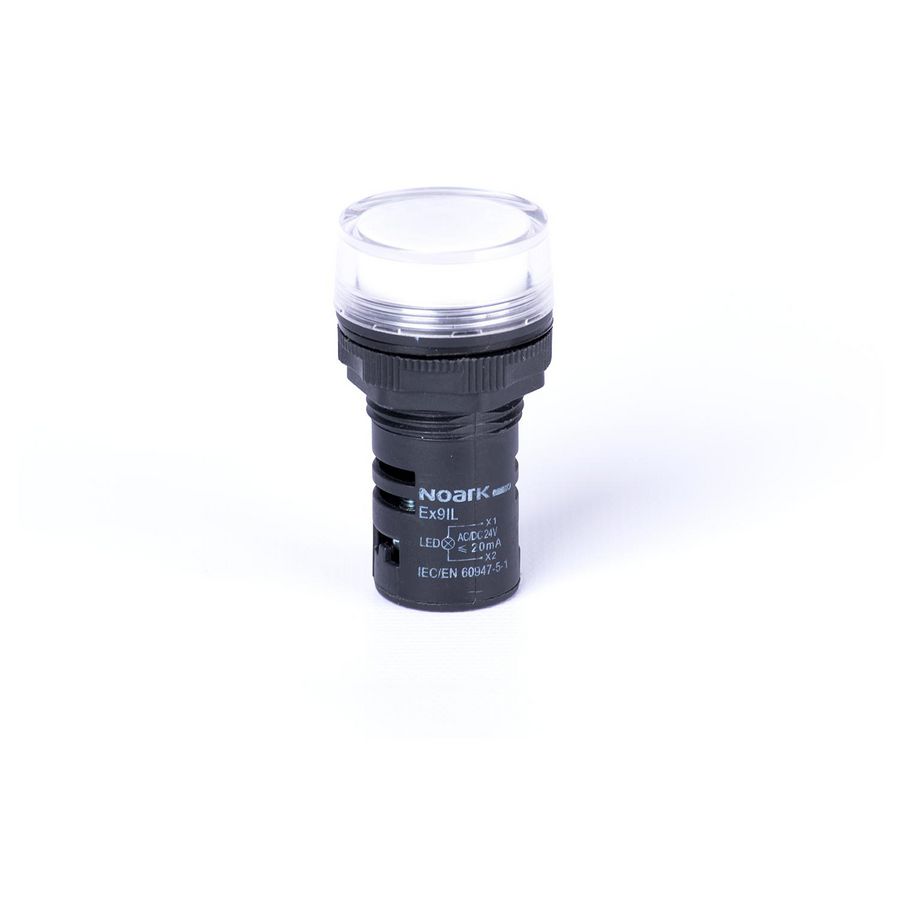 Signaallamp op paneel vlakke kop cap. wit 230V AC