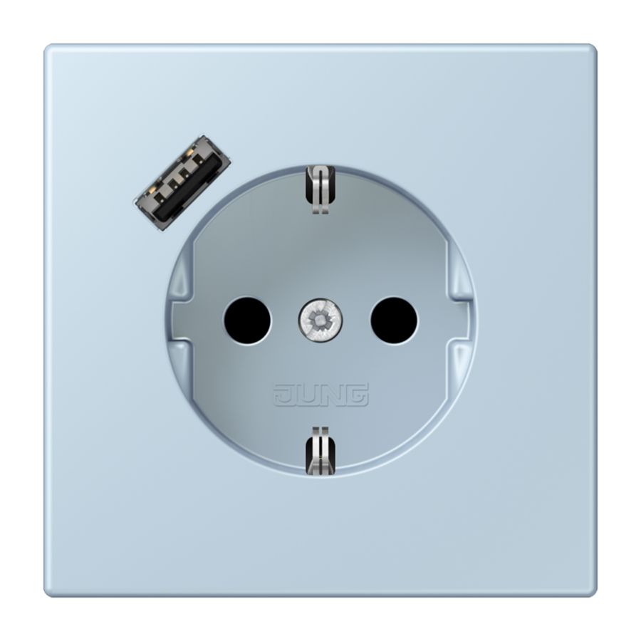Wandcontactdoos met R/A + lader USB A Saf+ LC32022