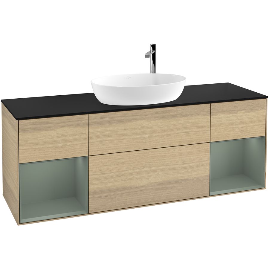 Wastafelonderkast Finion 1600x603x501mm Oak Veneer F982GMPC
