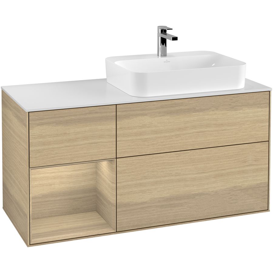 Wastafelonderkast Finion 1200x603x501mm Oak Veneer G391PCPC