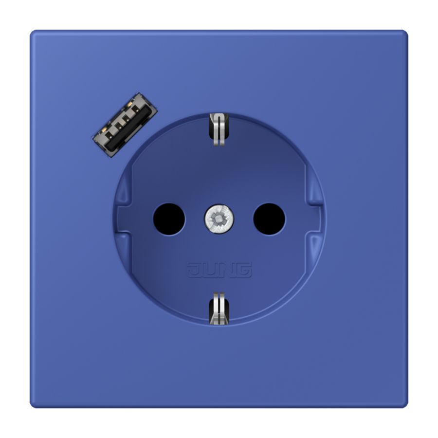 Wandcontactdoos met R/A + lader USB A Saf+ LC32020