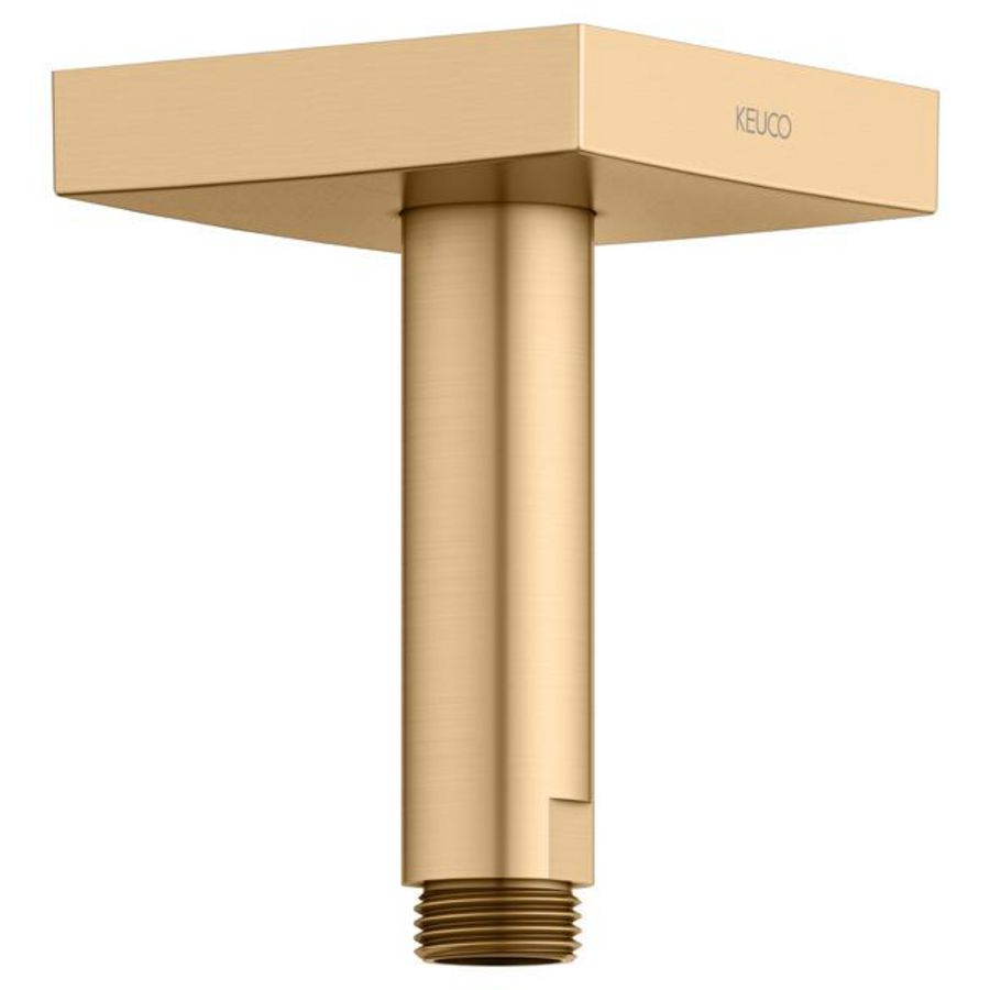 Douchearm voor plafOnd vierkant rozet 100mm messing geborsteld