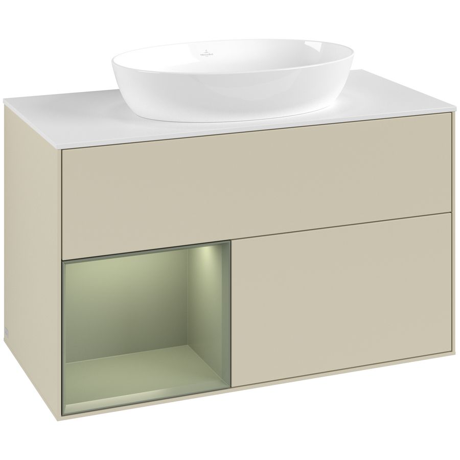Wastafelonderkast Finion 1000x603x501mm S.Grey Matt Lacquer GA11GMHJ