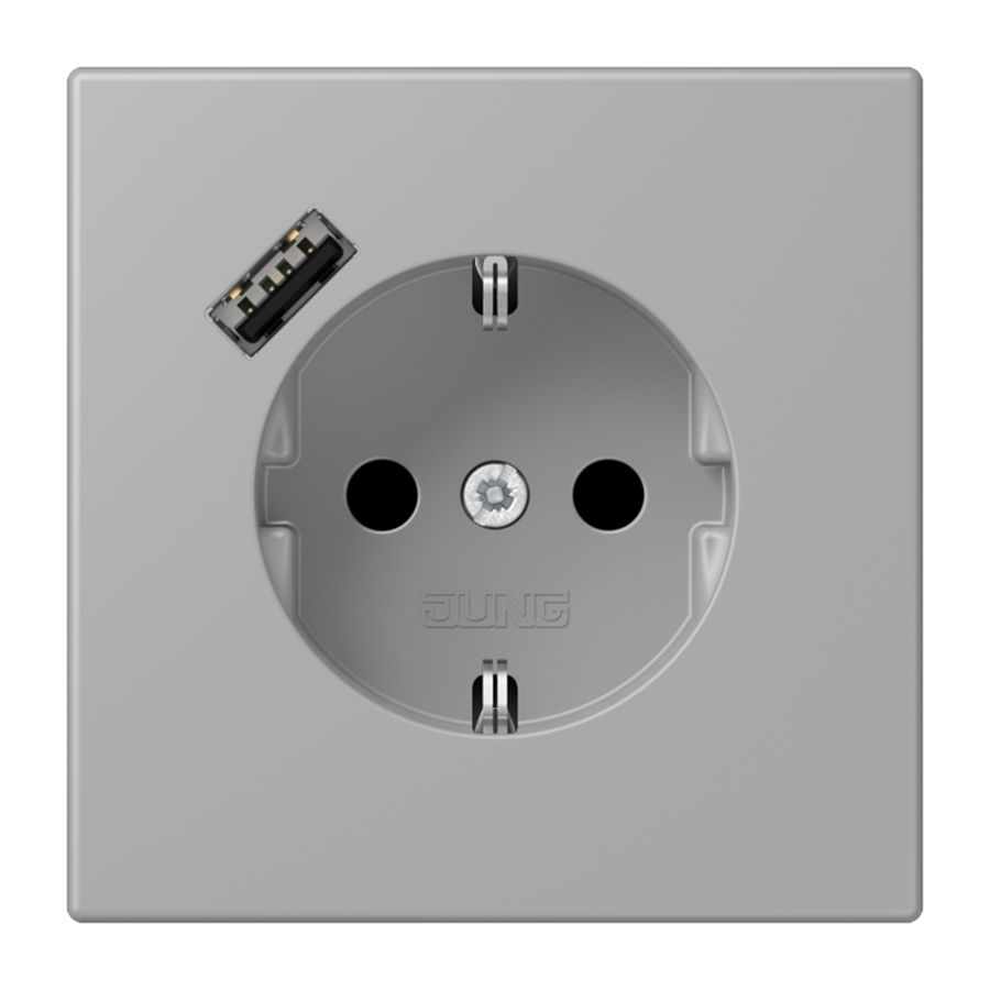 Wandcontactdoos met R/A + lader USB A Saf+ LC32012
