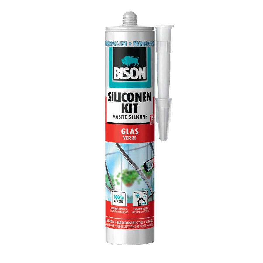 Siliconenkitglas transparant 300ml VVE=12