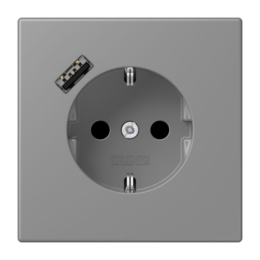 Wandcontactdoos met R/A + lader USB A Saf+ LC32011