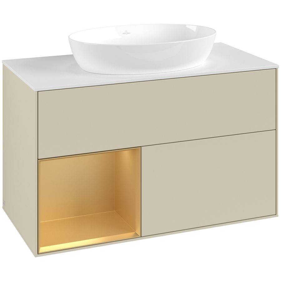 Wastafelonderkast Finion 1000x603x501mm S.Grey Matt Lacquer GA11HFHJ