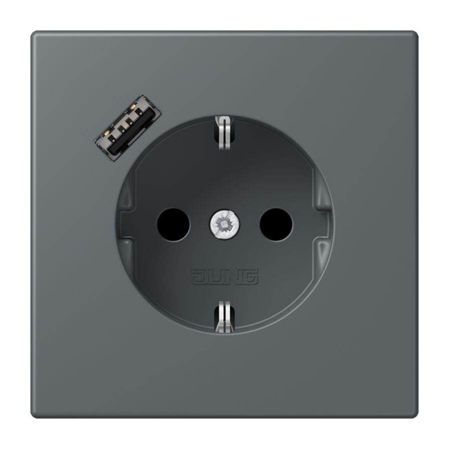 Wandcontactdoos met R/A + lader USB A Saf+ LC32010