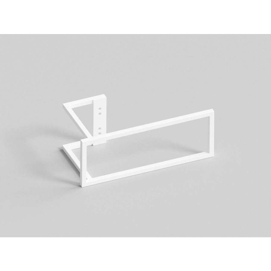 Rechthoek beugel aluminium 286mm x110mm S600 wit