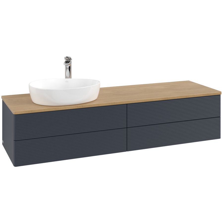 Wastafelonderkast Antao 1600x360x500mm Mid.Blue Matt Lacquer L26151HG