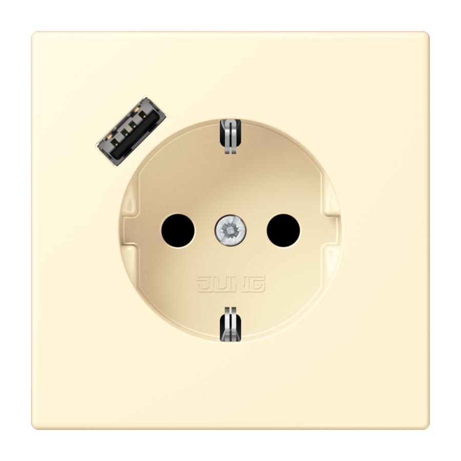 Wandcontactdoos met R/A + lader USB A Saf+ LC32001