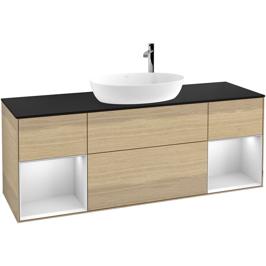 Wastafelonderkast Finion 1600x603x501mm Oak Veneer F982MTPC
