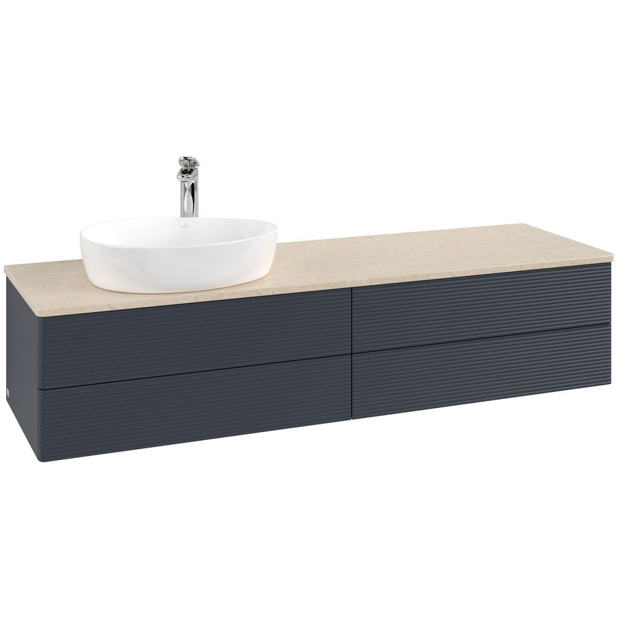 Wastafelonderkast Antao 1600x360x500mm Mid.Blue Matt Lacquer L26153HG