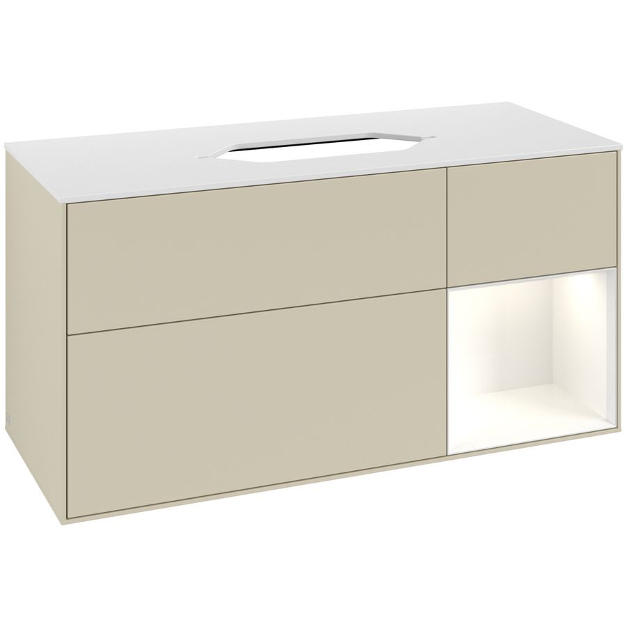Wastafelonderkast Finion 1200x603x501mm S.Grey Matt Lacquer G711GFHJ