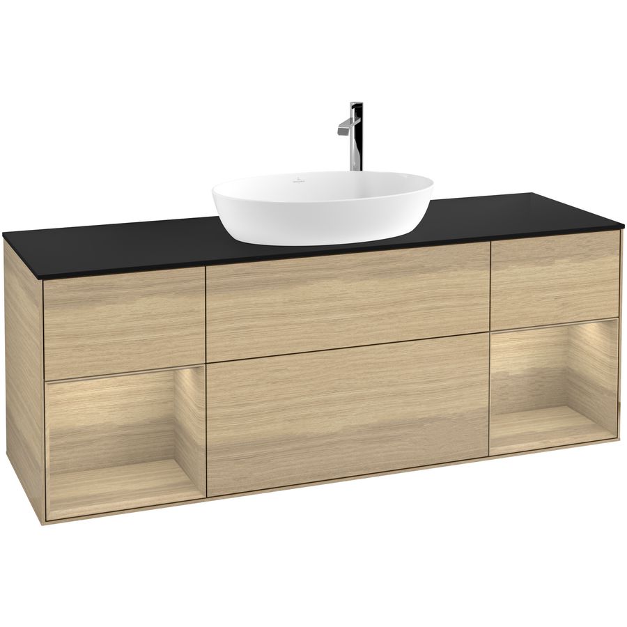 Wastafelonderkast Finion 1600x603x501mm Oak Veneer F982PCPC