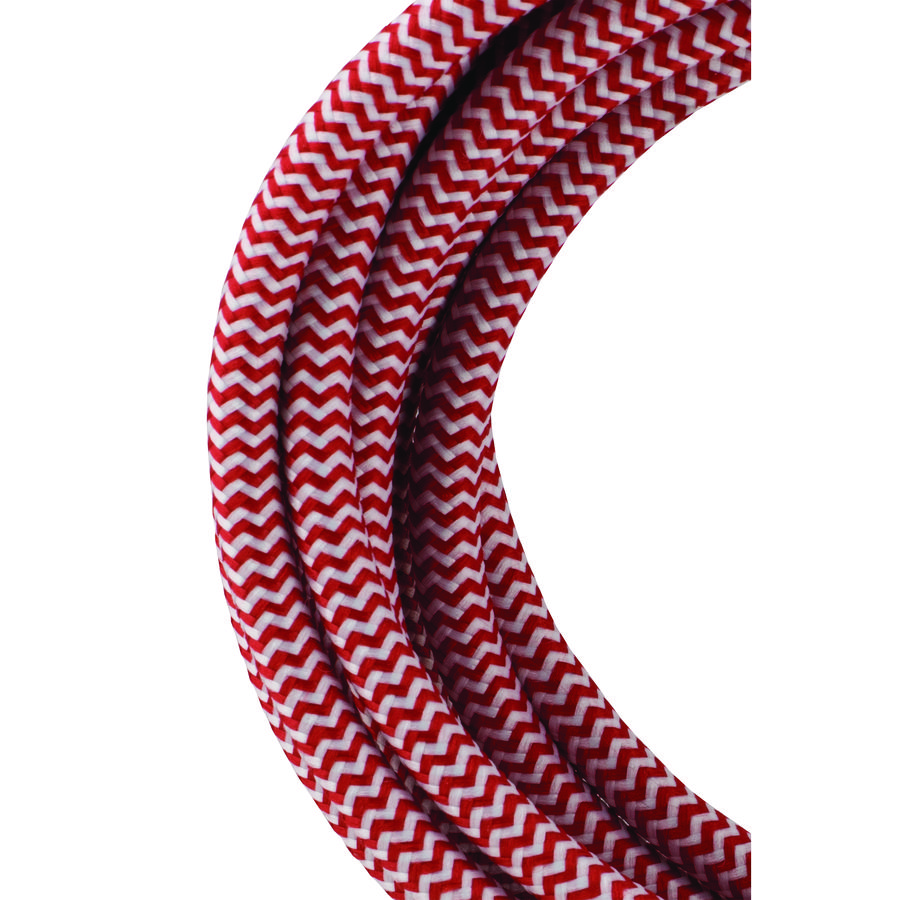 Lengte a 3m. Textielsnoer 2C 2x0,75mm² rood/wit
