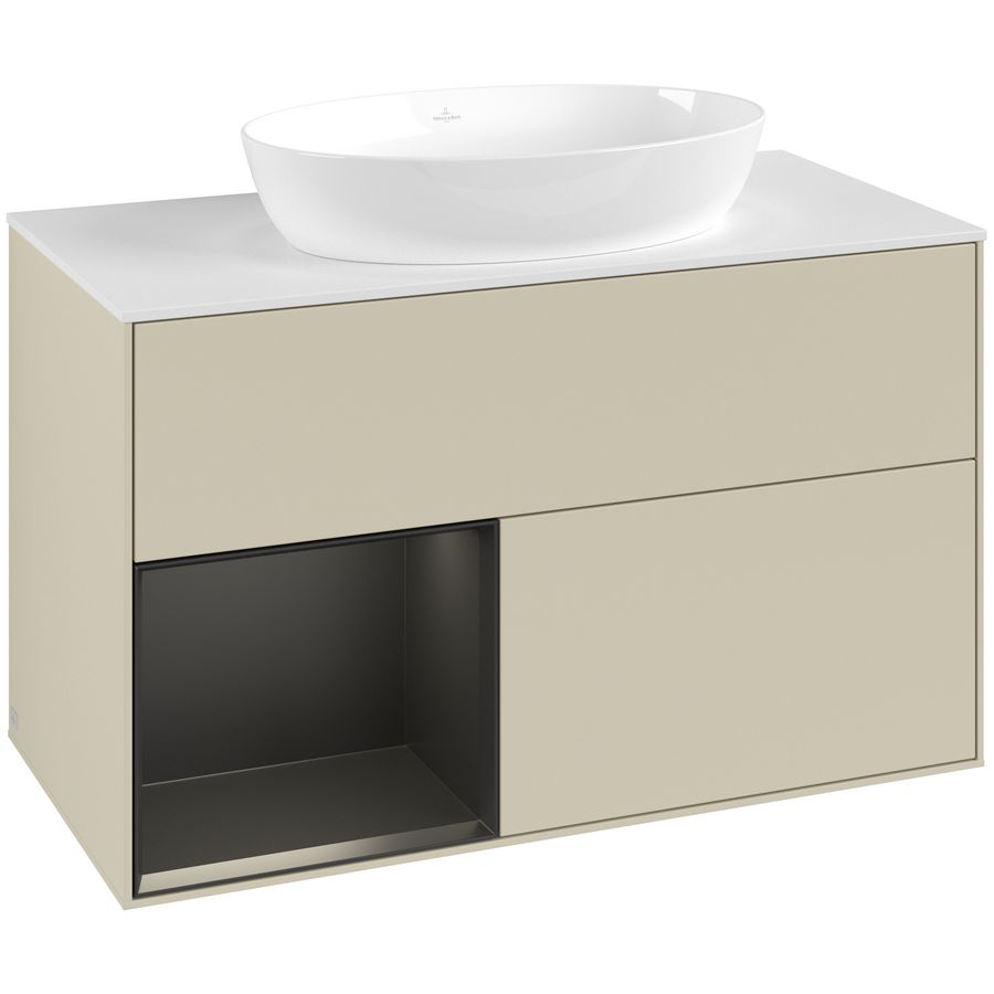 Wastafelonderkast Finion 1000x603x501mm S.Grey Matt Lacquer GA11PDHJ