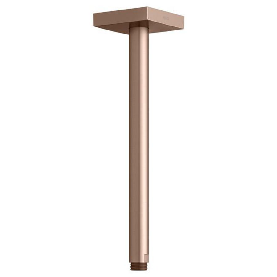 Douchearm voor plafOnd vierkant rozet 300mm rood goud geborsteld
