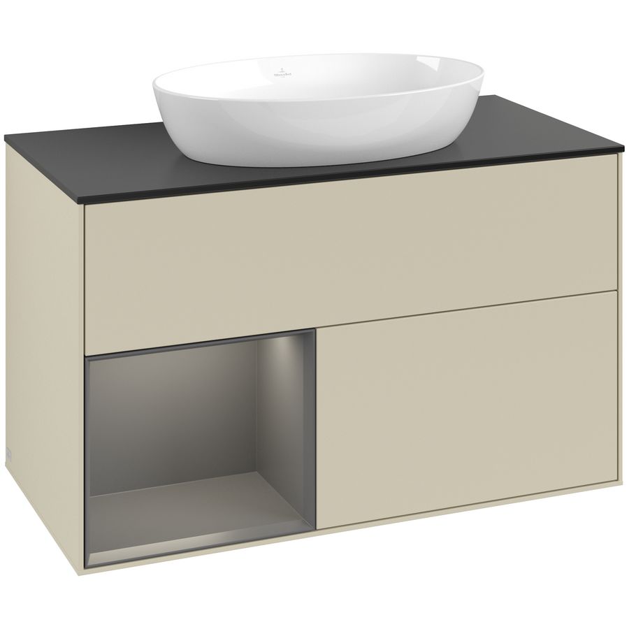 Wastafelonderkast Finion 1000x603x501mm S.Grey Matt Lacquer GA12GKHJ