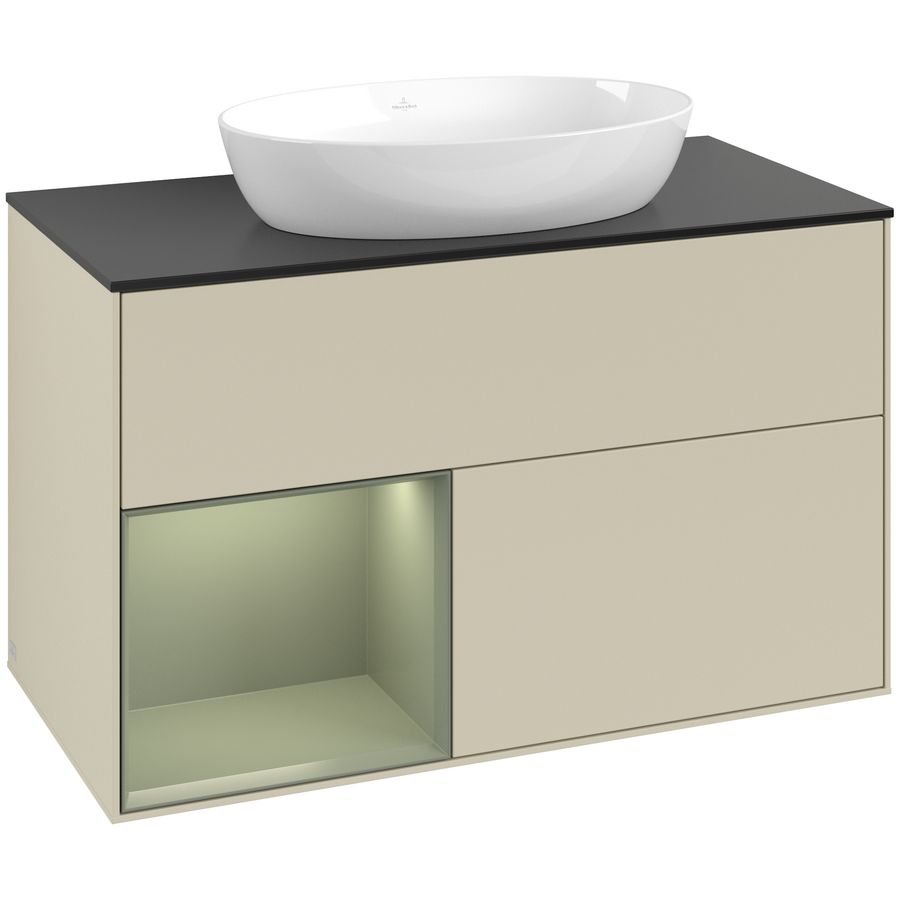 Wastafelonderkast Finion 1000x603x501mm S.Grey Matt Lacquer GA12GMHJ