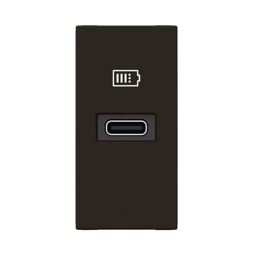 USB lader C 20W 1 module zwart Mosaic