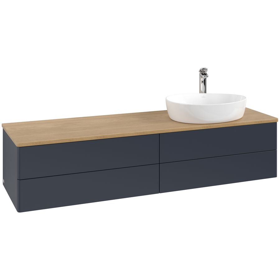 Wastafelonderkast Antao 1600x360x500mm Mid.Blue Matt Lacquer L27051HG