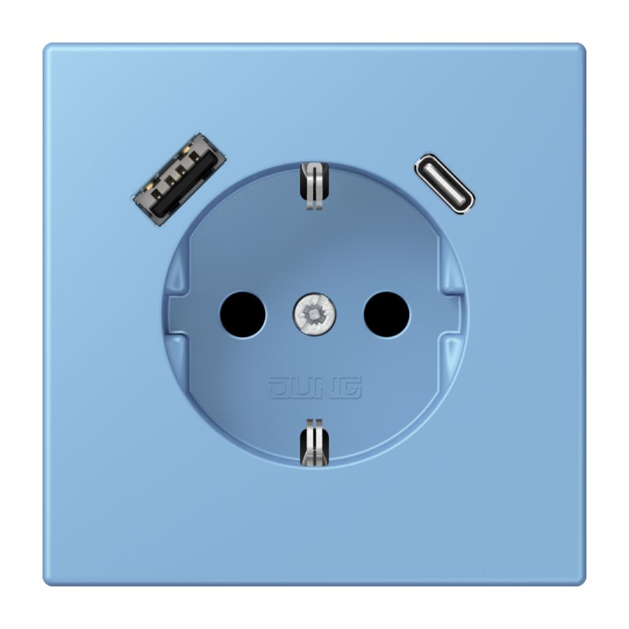 Wandcontactdoos met R/A + lader USB A+C Saf+ LC4320N